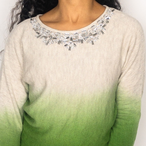 Tie-dye Ombre Embellished Long Sleeve Sweater C - Picture 5 of 7